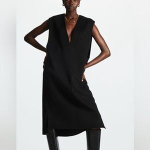 COS V-neck Double-faced Wool Dress In Black, NWOT Size 8